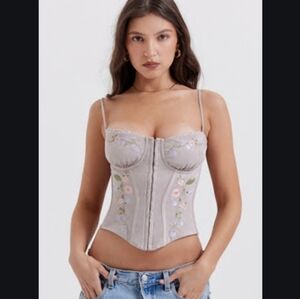 Light Lavender Embroidered Corset